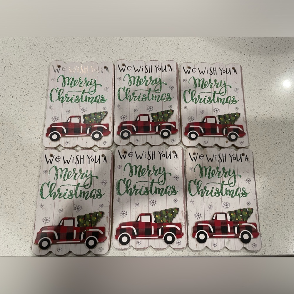 Holiday Time Christmas Ornaments with Red Truck Design NWOT